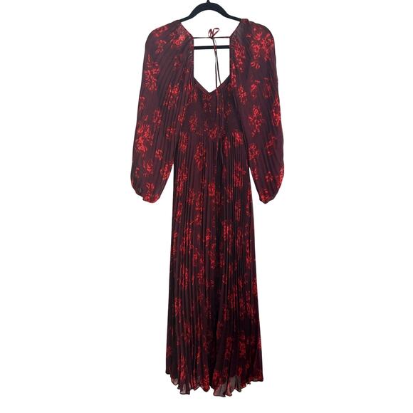 NWT Lucy Paris Lissie Floral V-Neck Long-Sleeve Maxi Dress XS — Wedding Guest - Picture 3 of 9